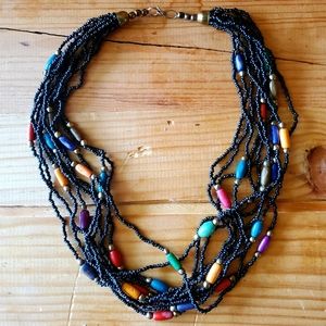 Vintage beaded multicolor necklace with layers